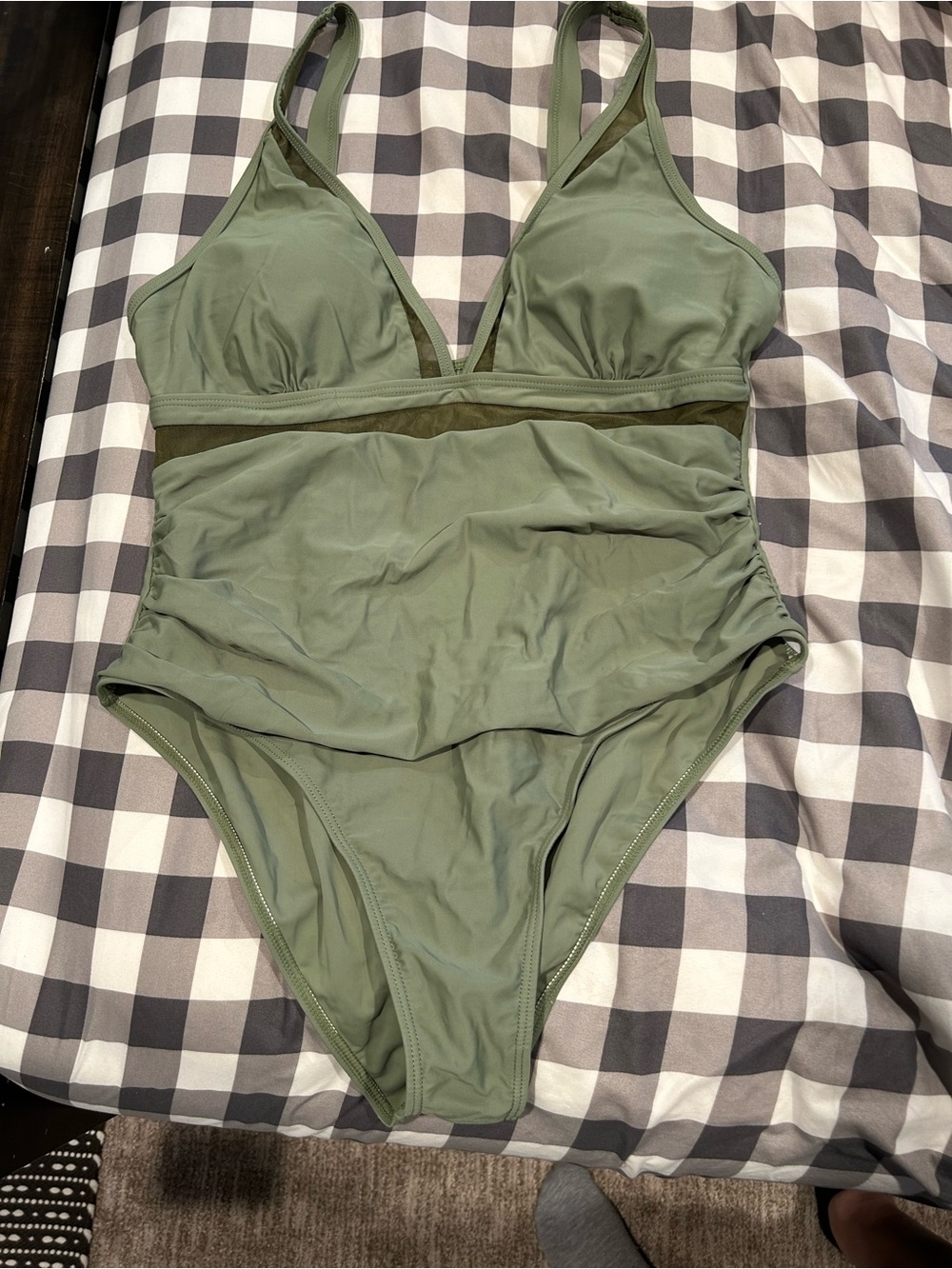 SHEIN Olive Green One-Piece Swimsuit